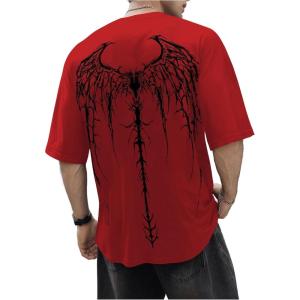 imageSOLY HUX Mens Gothic Crewneck TShirt Vintage Graphic Tees Short Sleeve Tops StreetwearRed Graphic