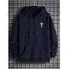 imageSOLY HUX Hoodies for Men Graphic Print Drawstring Drop Shoulder Long Sleeve Sweatshirt Pullover TopsDark Blue Cross
