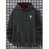 imageSOLY HUX Hoodies for Men Graphic Print Drawstring Drop Shoulder Long Sleeve Sweatshirt Pullover TopsDark Grey Cross