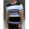imageSOLY HUX Mens Color Block Striped T Shirt Short Sleeve Round Neck Summer Tops Casual TeeBlack and Grey