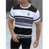imageSOLY HUX Mens Color Block Striped T Shirt Short Sleeve Round Neck Summer Tops Casual TeeBlack and Grey Striped