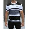 imageSOLY HUX Mens Color Block Striped T Shirt Short Sleeve Round Neck Summer Tops Casual TeeBlack and Grey Striped