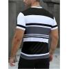 imageSOLY HUX Mens Color Block Striped T Shirt Short Sleeve Round Neck Summer Tops Casual TeeBlack and Grey Striped