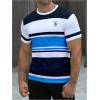 imageSOLY HUX Mens Color Block Striped T Shirt Short Sleeve Round Neck Summer Tops Casual TeeBlue and White