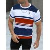 imageSOLY HUX Mens Color Block Striped T Shirt Short Sleeve Round Neck Summer Tops Casual TeeMulticoloured
