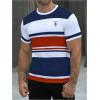 imageSOLY HUX Mens Color Block Striped T Shirt Short Sleeve Round Neck Summer Tops Casual TeeMulticoloured