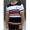 imageSOLY HUX Mens Color Block Striped T Shirt Short Sleeve Round Neck Summer Tops Casual TeeMulticoloured Print