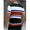 imageSOLY HUX Mens Color Block Striped T Shirt Short Sleeve Round Neck Summer Tops Casual TeeMulticoloured Striped
