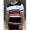 imageSOLY HUX Mens Color Block Striped T Shirt Short Sleeve Round Neck Summer Tops Casual TeeMulticoloured Striped