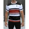imageSOLY HUX Mens Color Block Striped T Shirt Short Sleeve Round Neck Summer Tops Casual TeeMulticoloured Striped