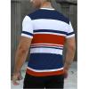 imageSOLY HUX Mens Color Block Striped T Shirt Short Sleeve Round Neck Summer Tops Casual TeeRed and White