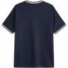 imageSOLY HUX Mens Crown Letter Print Striped Trim Tee Tops Short Sleeve Crew Neck Summer T ShirtDark Blue