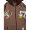 imageSOLY HUX Mens Graphic Oversized Hoodies Y2k Zip Up Long Sleeve Hooded Sweatshirt Jacket StreetwearCoffee Brown