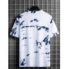 imageSOLY HUX Mens Graphic Tie Dye T Shirt Letter Print Crew Neck Short Sleeve Casual Summer Tee TopsBlue and White Letter