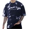 imageSOLY HUX Mens Graphic Tie Dye T Shirt Letter Print Crew Neck Short Sleeve Casual Summer Tee TopsDark Blue Letter
