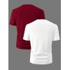 imageSOLY HUX Mens Letter Graphic Tee Tops Classic Short Sleeve Crew Neck TShirts 2 PieceBurgundy and White