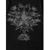 imageSOLY HUX Mens Y2k Graphic Tees Star Floral Print Short Sleeve Summer Goth T Shirt TopBlack Star