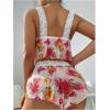 imageSOLY HUX Pajama Sets for Women 2 Piece Floral Mesh Lace Sleepwear Cami Tops and Shorts LoungewearMulticoloured Floral