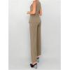 imageSOLY HUX Womens 2 Piece Business Casual Outfit Button Down Boat Neck Sleeveless Vest and Pants SetPlain Khaki
