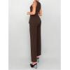 imageSOLY HUX Womens 2 Piece Business Casual Outfit Button Down Boat Neck Sleeveless Vest and Pants SetSolid Mocha Brown