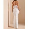imageSOLY HUX Womens 2 Piece Evening Party Outfit Elegant Split Hem Halter Crop Top and Maxi Skirt SetSolid White