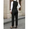 imageSOLY HUX Womens 2 Piece Outfits V Neck Button Down Sleeveless Blazer Vest and Pants Work Office SetPlain Black