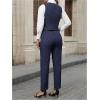 imageSOLY HUX Womens 2 Piece Outfits V Neck Button Down Sleeveless Blazer Vest and Pants Work Office SetPlain Dark Blue