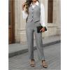 imageSOLY HUX Womens 2 Piece Outfits V Neck Button Down Sleeveless Blazer Vest and Pants Work Office SetPlain Grey