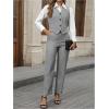 imageSOLY HUX Womens 2 Piece Outfits V Neck Button Down Sleeveless Blazer Vest and Pants Work Office SetPlain Grey