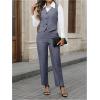 imageSOLY HUX Womens 2 Piece Outfits V Neck Button Down Sleeveless Blazer Vest and Pants Work Office SetPure Blue
