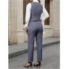 imageSOLY HUX Womens 2 Piece Outfits V Neck Button Down Sleeveless Blazer Vest and Pants Work Office SetPure Blue