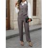 imageSOLY HUX Womens 2 Piece Outfits V Neck Button Down Sleeveless Blazer Vest and Pants Work Office SetPure Grey
