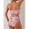 imageSOLY HUX Womens Bandeau Bikini Set Tie Knot Front Frill Strapless High Waisted Bathing Suit Two Piece SwimsuitMulticoloured Floral