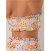 imageSOLY HUX Womens Bandeau Bikini Set Tie Knot Front Frill Strapless High Waisted Bathing Suit Two Piece SwimsuitMulticoloured Flower