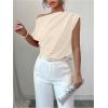 imageSOLY HUX Womens Blouse Ruched Off The Shoulder Short Sleeve Asymmetric Neck Summer TopsSolid Apricot