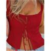 imageSOLY HUX Womens Bow Tie Front Tank Top Sleeveless Square Neck Y2k Crop TopsSolid Red