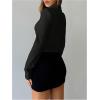 imageSOLY HUX Womens Button Down Ruched Blouse Long Sleeve Shirts Slim Fit Aesthetic TopsSolid Black