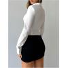 imageSOLY HUX Womens Button Down Ruched Blouse Long Sleeve Shirts Slim Fit Aesthetic TopsSolid White