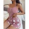 imageSOLY HUX Womens Cami Pajamas Sleeveless Sleepwear Plaid Shorts 2 Piece Lounge SetDusty Pink