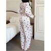 imageSOLY HUX Womens Cute Print Pajamas 2 Piece Bowknot Long Sleeve Top and Pants Sleepwear Pjs SetsWhite Strawberry