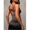 imageSOLY HUX Womens Floral Lace Trim Camisole Spaghetti Strap Fitted Shirt Top Summer Crop Cami TopsBrown Leopard