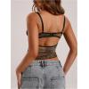 imageSOLY HUX Womens Floral Lace Trim Camisole Spaghetti Strap Fitted Shirt Top Summer Crop Cami TopsBrown Multi