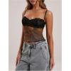 imageSOLY HUX Womens Floral Lace Trim Camisole Spaghetti Strap Fitted Shirt Top Summer Crop Cami TopsBrown Multi
