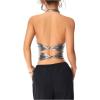 imageSOLY HUX Womens Halter Crop Tops Y2k Metallic Cowl Neck Open Back Concert Going Out Top StreetwearPure Silver