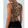 imageSOLY HUX Womens Leopard Sequin Tank Top Square Neck Sleeveless Y2k Cheetah Print Crop TopsBrown Leopard