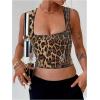 imageSOLY HUX Womens Leopard Sequin Tank Top Square Neck Sleeveless Y2k Cheetah Print Crop TopsBrown Leopard