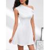 imageSOLY HUX Womens Mini Dress Off The Shoulder Sleeveless Tie Shoulder A Line Flared Party DressesPlain White