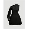 imageSOLY HUX Womens Mini Dress Off The Shoulder Sleeveless Tie Shoulder A Line Flared Party DressesSolid Black