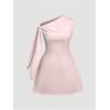 imageSOLY HUX Womens Mini Dress Off The Shoulder Sleeveless Tie Shoulder A Line Flared Party DressesSolid Pink