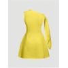 imageSOLY HUX Womens Mini Dress Off The Shoulder Sleeveless Tie Shoulder A Line Flared Party DressesSolid Yellow